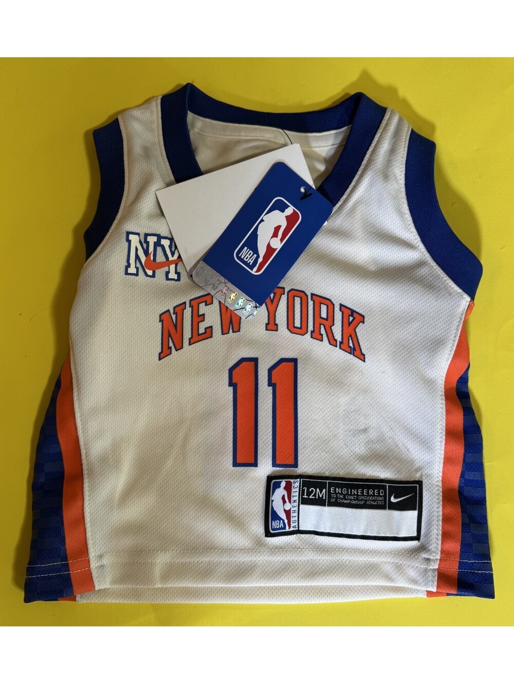 Nike Jalen Brunson Cream New York Knicks City Edition Jersey Infant Size 12M NEW